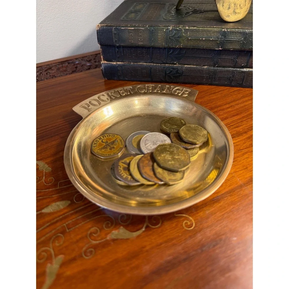 Vintage Brass Pocket Change Tray